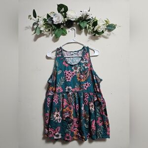 Tiered babydoll floral top